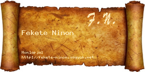 Fekete Ninon névjegykártya